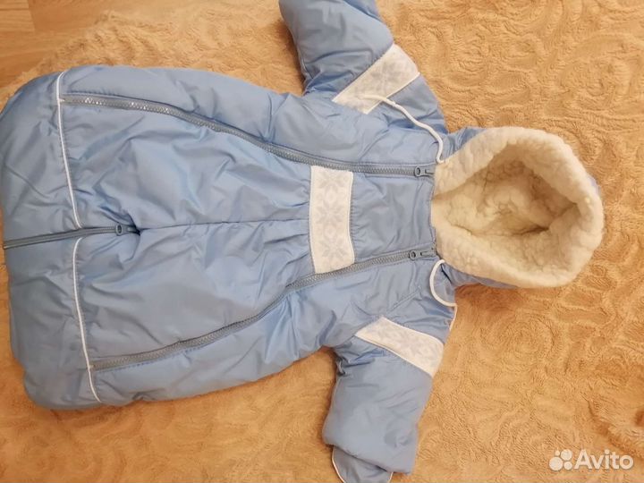 Конверт комбинезон на выписку. На овчине