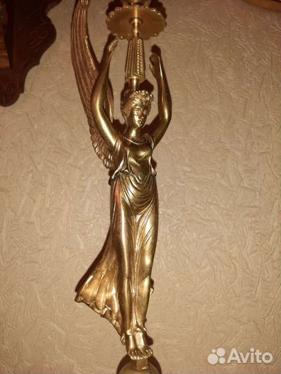 Подсвечник бронза, золочение 19век