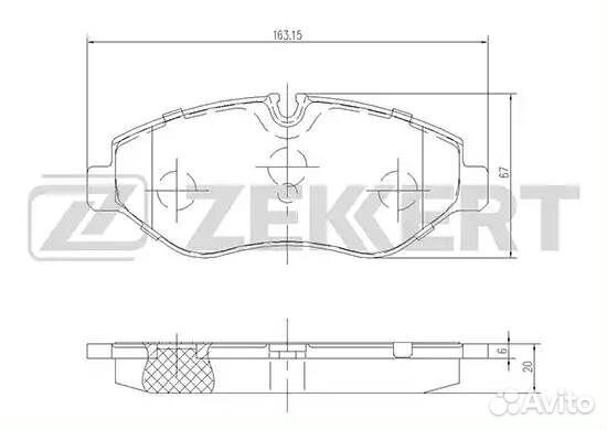 Колодки тормозные передние (163,1*67,1) MB Sprinter II (906) 06-; MB Viano 03-; MB Vito II (W639), I