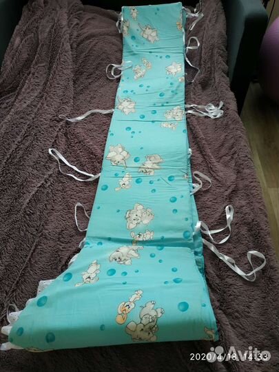 Бортики в детскую кроватку +комплект белья