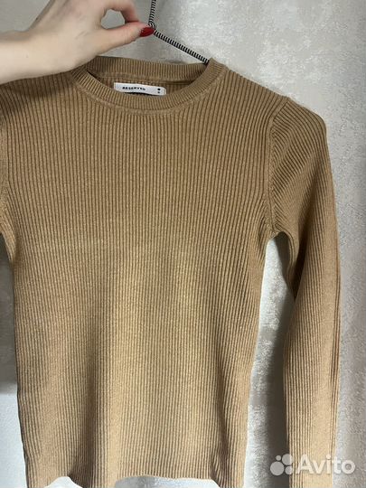 Кофта женская с длинным рукавом в рубчик женская