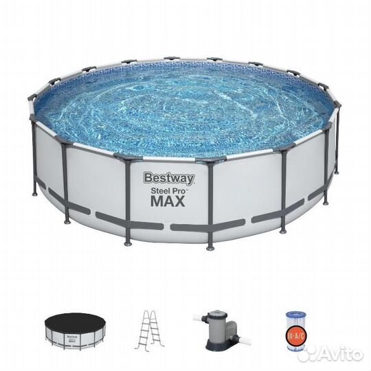 Каркасный бассейн Steel Pro Мах 488x122см 5612Z BW