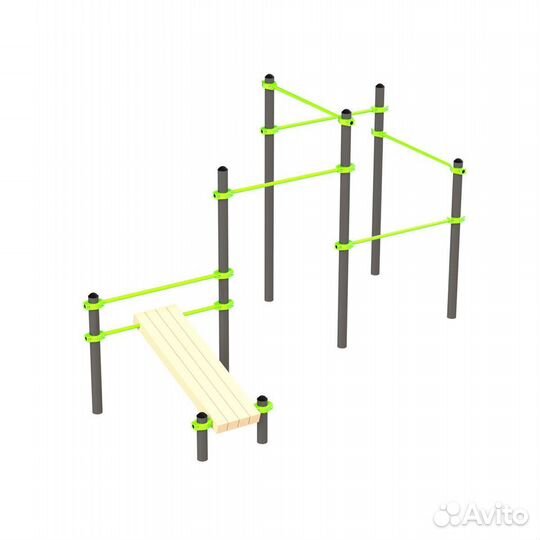 Воркаут (наклонная скамья и 5 перекладин) W249