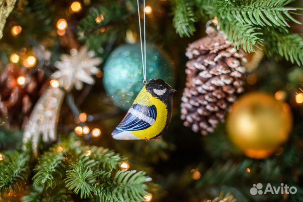 Синичка, ёлочная игрушка