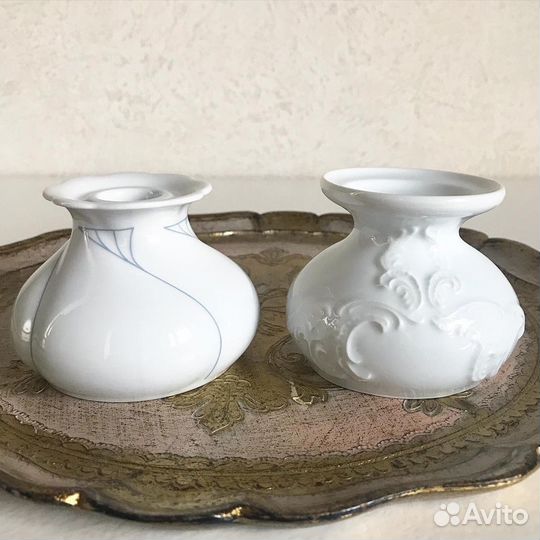 Белые фарфоровые подсвечники Германия (винтаж)