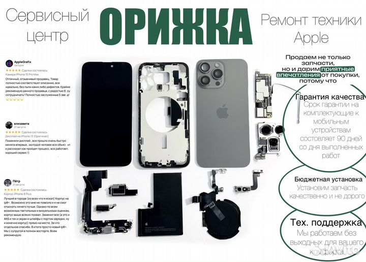 Средняя часть iPhone 15 Pro Blue (Оригинал)