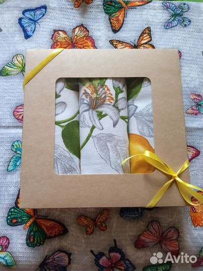 Комплект кухонных полотенец (вафельных/рогожка)