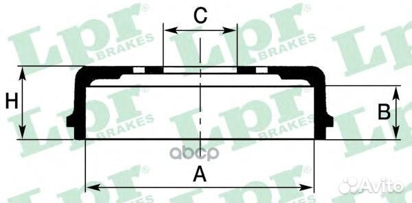7D0625 Барабан тормозной ford transit 00-06 7D0