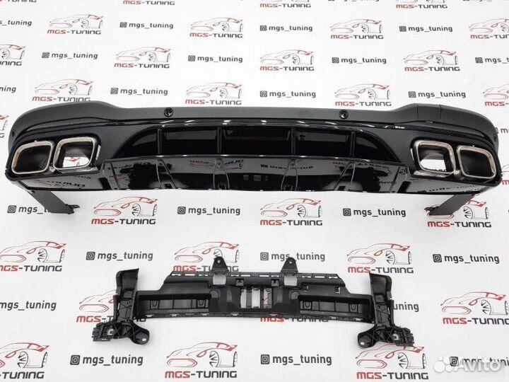 Диффузор с насадками Chrome 63 AMG на GLC 253 рест