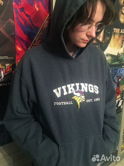 Винтажный худи Gildan NFL Vikings (толстовка)