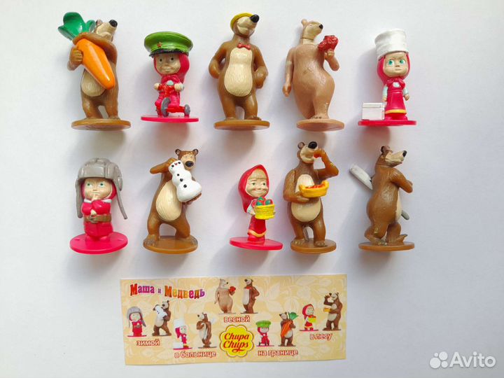 Фигурки Чупа Чупс Маша и медведь и др