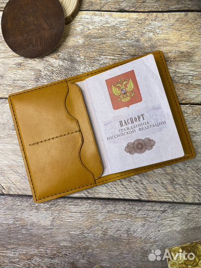 Обложка на паспортДокхолдер натуральная кожа
