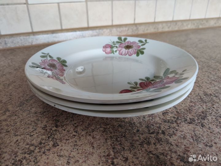 Тарелки зик винтаж 3шт цветы