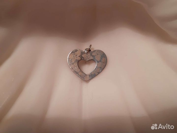 Кулон сердце серебро