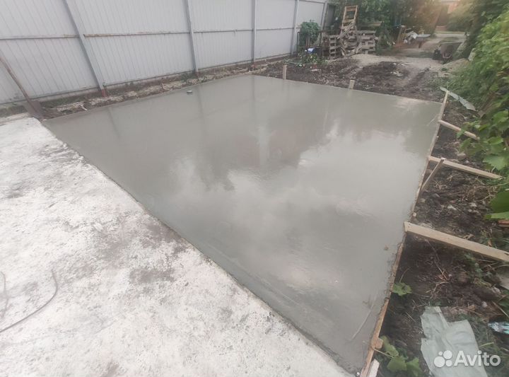 Бетонные работы, отмостка, площадка, фундамент