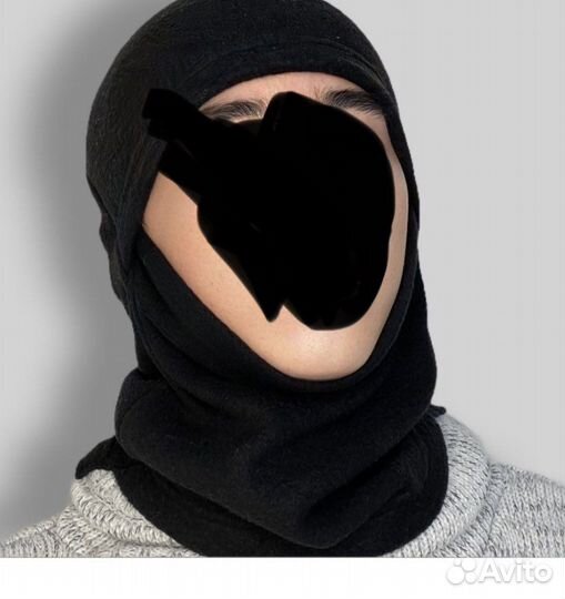 Новая балаклава флисовая р59-62,черная