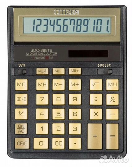 Калькулятор настольный Citizen SDC-888TII gold