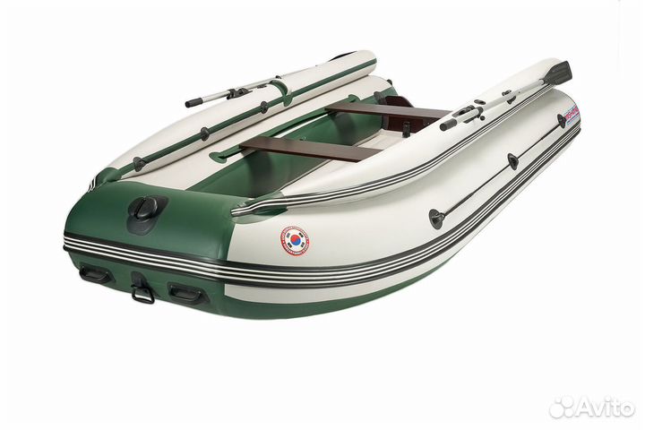 Лодка mishimo family lite DF 370 бело-зеленая