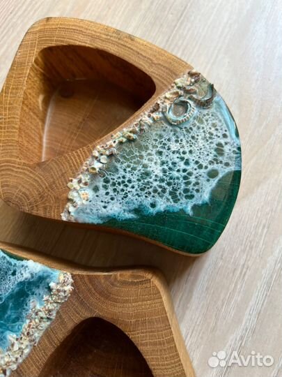 Деревянные подсвечники с эпоксидной смолой