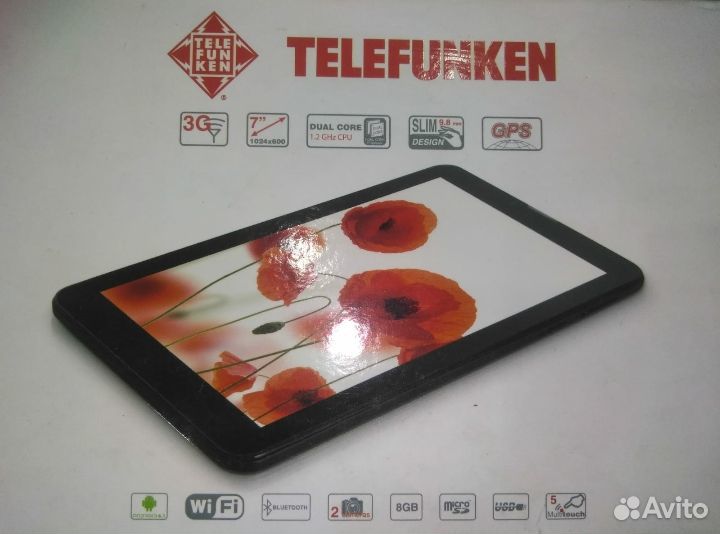 Планшет TelefunkenTF-mid706G, 2симкарты,GPS,флешка