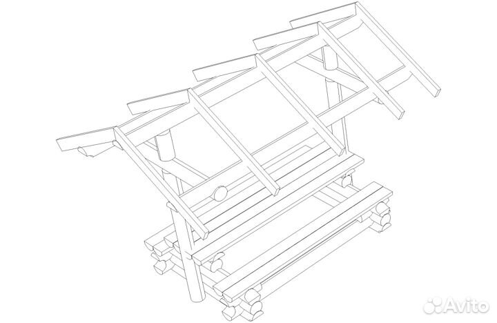 Беседка Скамья из оцб 2,0х2,2