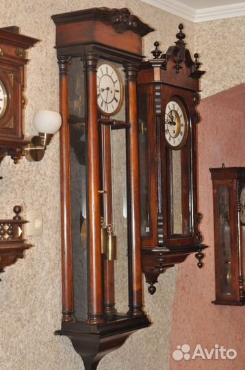 Редкие старинные настенные часы огромные