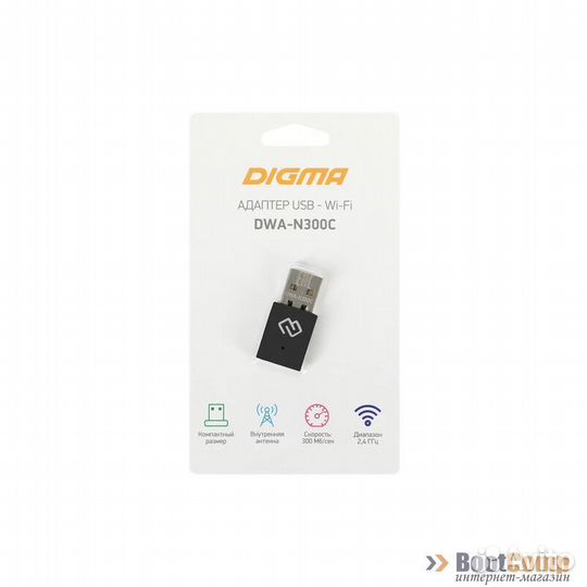 Беспроводной USB адаптер Digma DWA-N300C