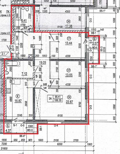 3-к. квартира, 106 м², 12/18 эт.