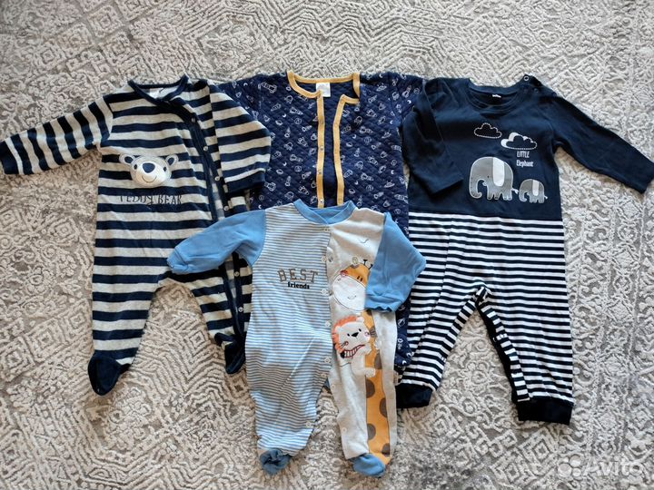 Детские комбинезоны слипы утеплённые 74- 86