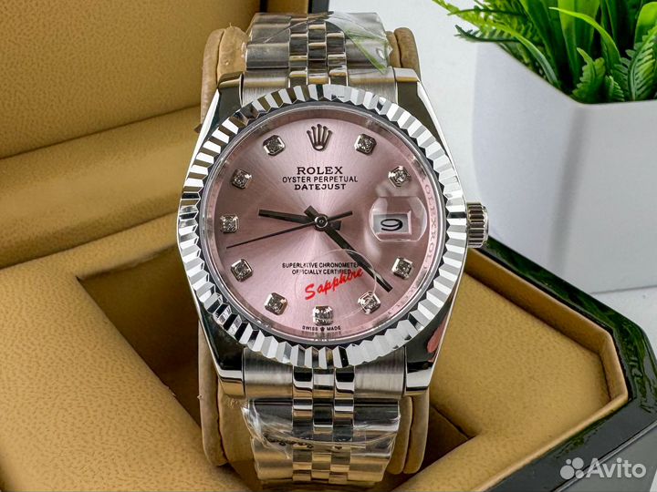 Женские часы Rolex Datejust розовые
