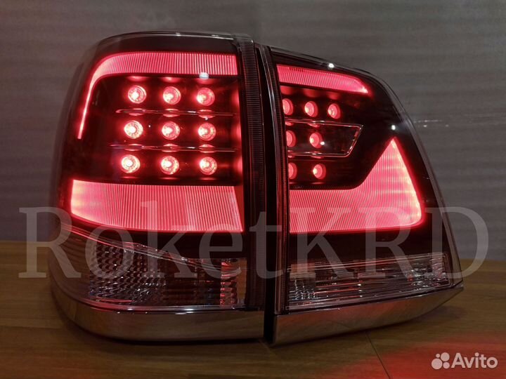 Задние фонари toyota land cruiser 200 Чр-белые