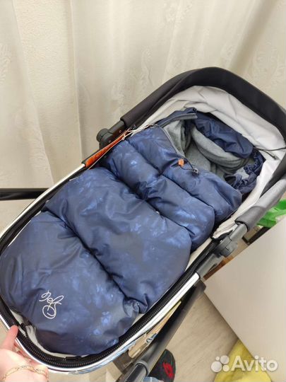 Пуховой зимний конверт Nels + муфты