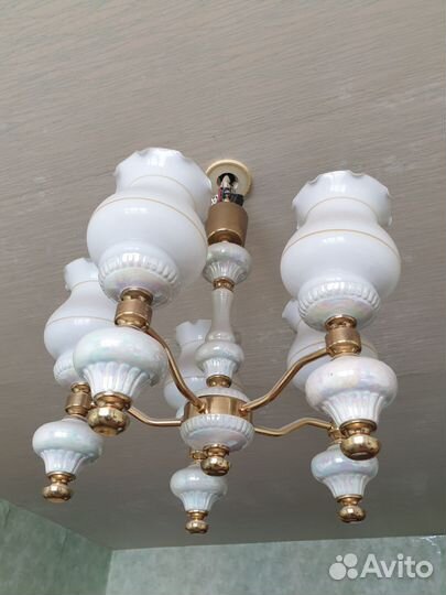 Люстра потолочная СССР фарфор ретро