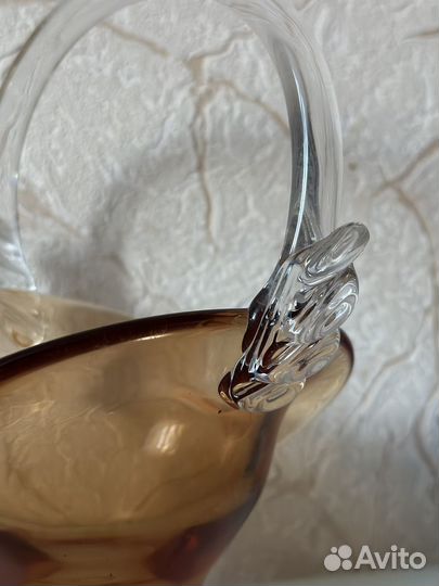 Ваза фруктовница конфетница СССР цветное стекло