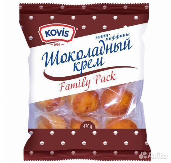 Опт - Мини-маффины Kovis Шоколадный крем 470г