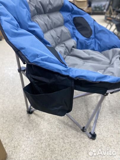 Кресло мягкое туристическое синее с серым