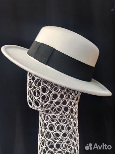 Шляпа канотье белая