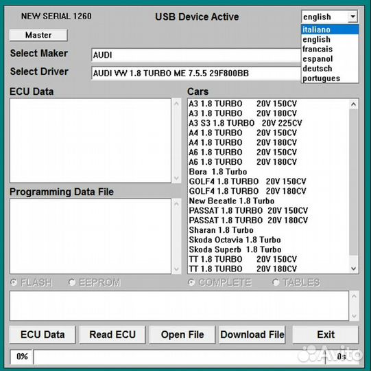 Адаптер Galletto 1260 OBD2 ECU Флэшер русский