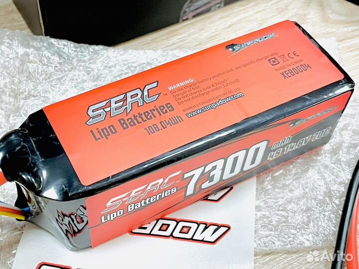 Аккумулятор Lipo li-po 4s 14,8v 7300mah 70C Новые