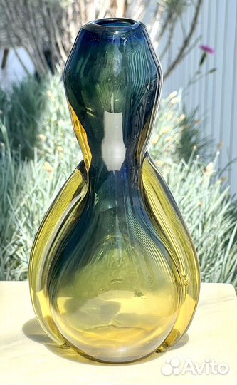 Чешское цветное стекло ваза