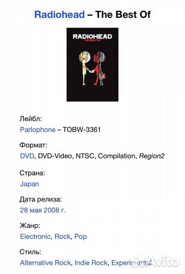 Radiohead - The Best Of DVD Japan