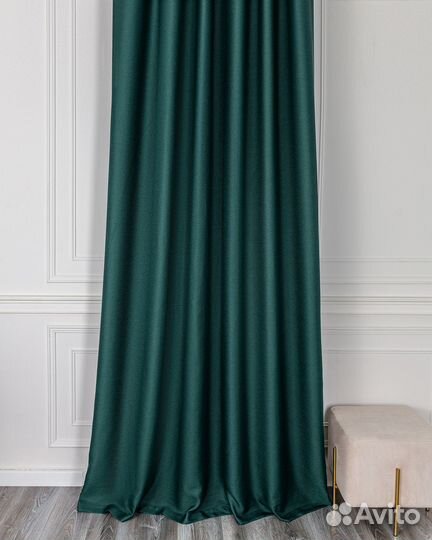 Комплект портьер рогожка Орфей Виридиан шторы