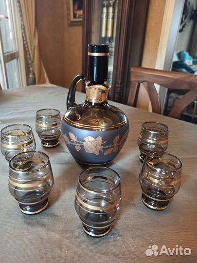 Графин с рюмками богемия