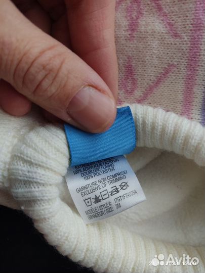 Шапочка зимняя для девочки 3-6 мес