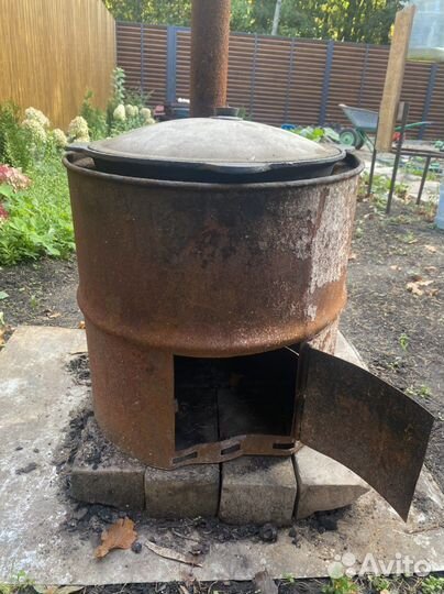 Печка под 12 л казан с казаном