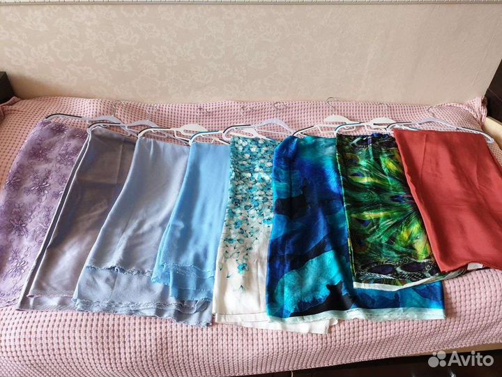 Отрезы натуральных тканей.Шёлк,лён двухсторонний