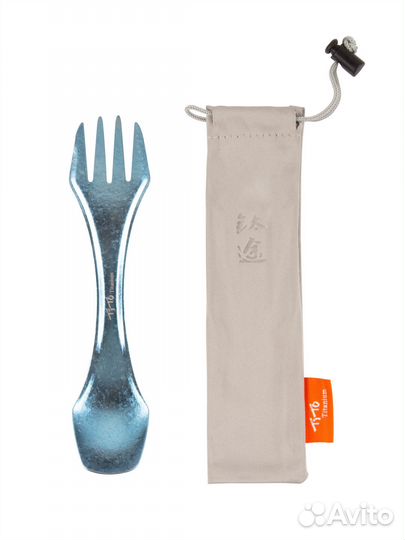 Ложка-вилка титановая анодированная