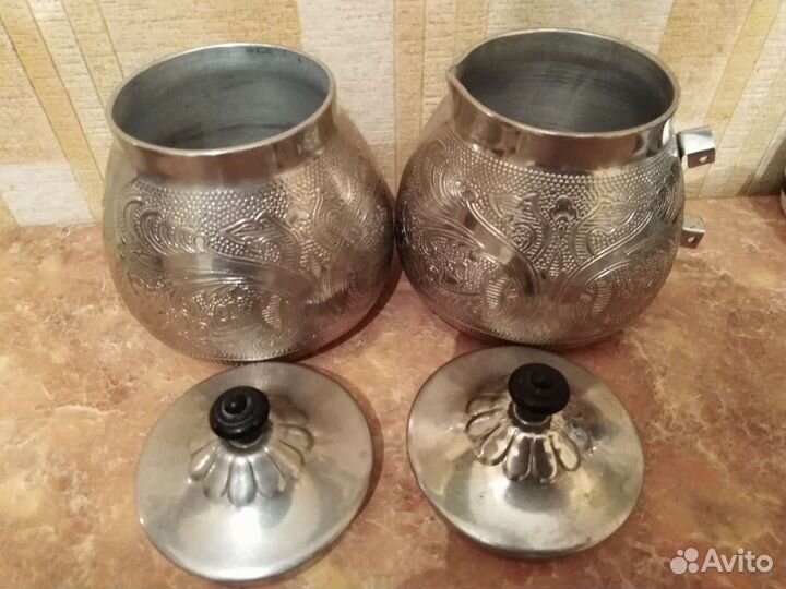 Мельхиоровая сахарница и молочник СССР