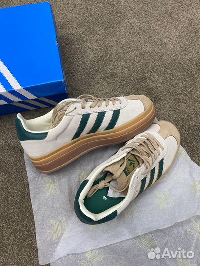 Adidas Gazelle Bold Magic Beige Collegiate Green