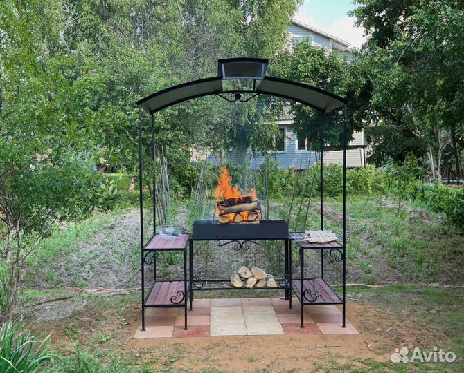 Мангал беседка с крышей